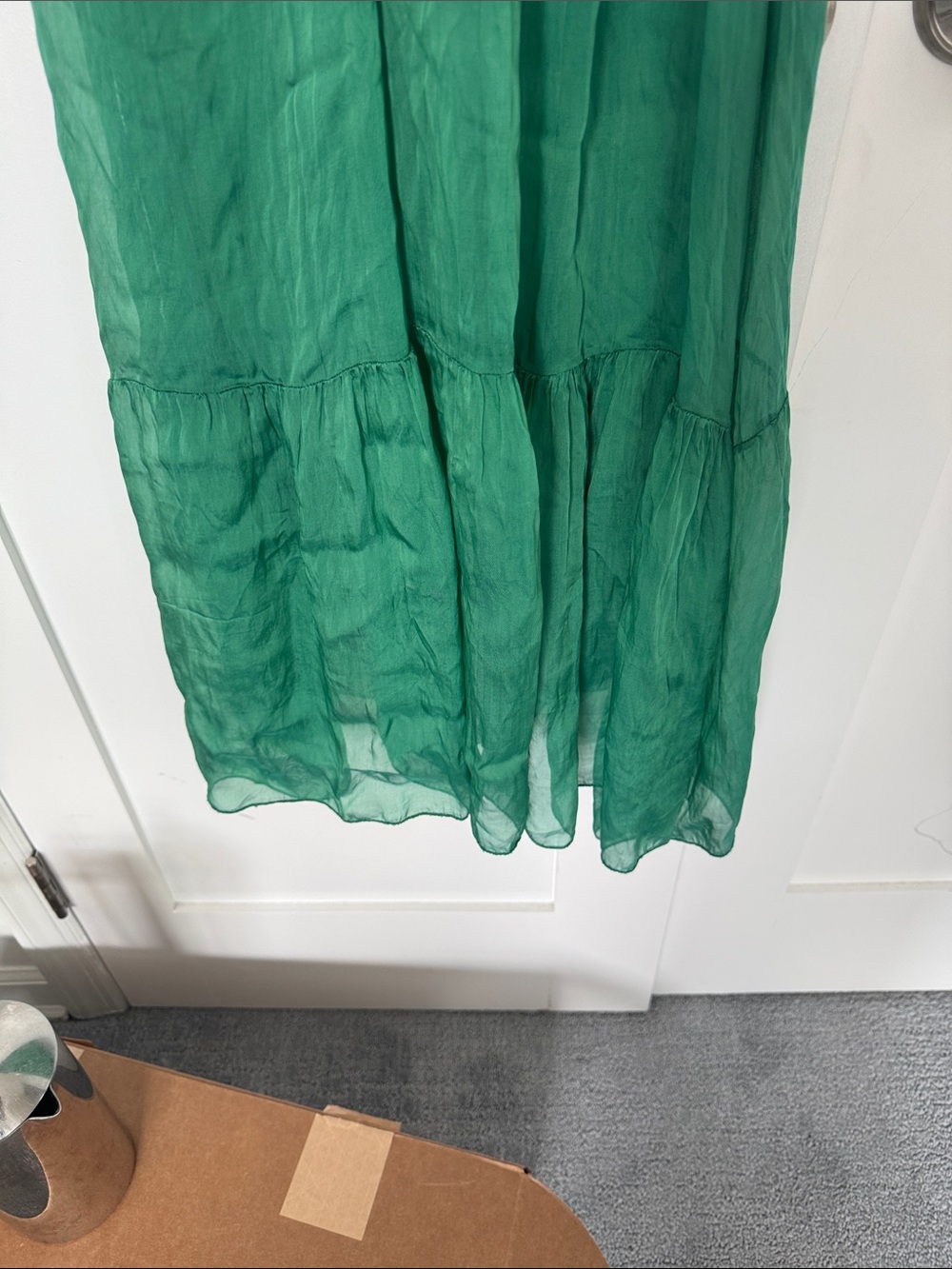 Source Unknown Deep Green Wrap-Style Maxi Dress with Tie - Picture 4 of 5
